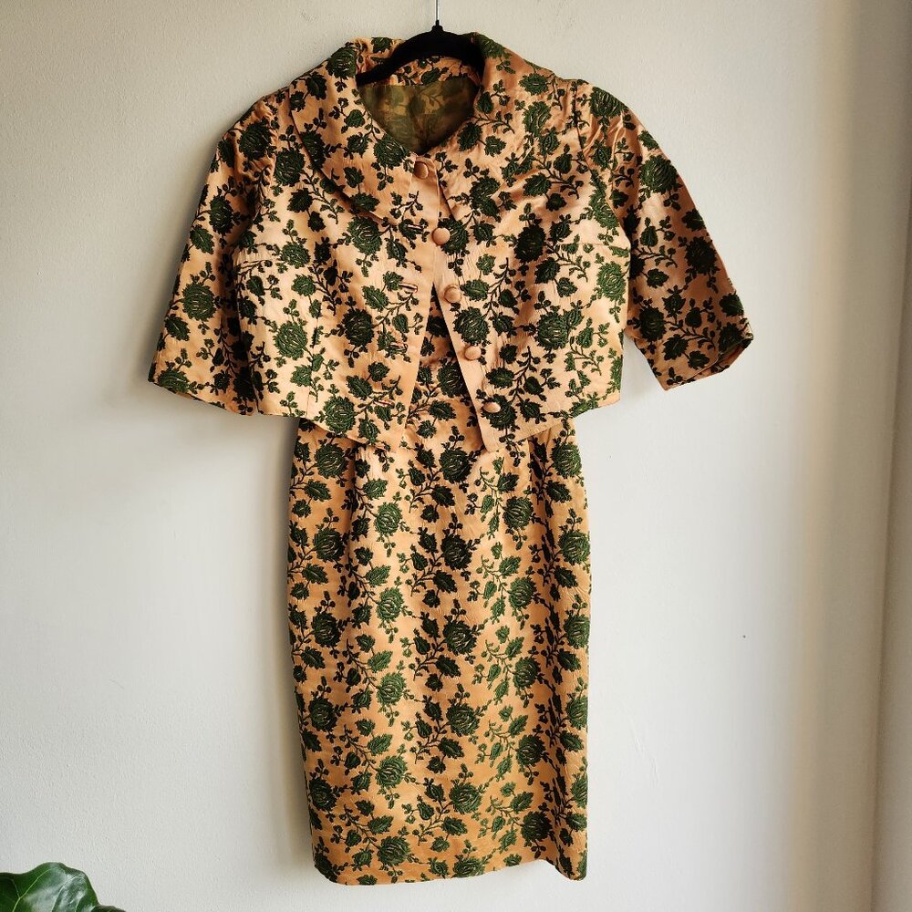 Stunning 60s Brocade Wiggle Dress & Matching Jacket